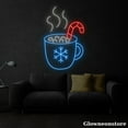 thumbnail image 3 of Glowneon Hot Chocolate With Candy Cane Neon Sign, Hot Cocoa Cup LED Sign, Snowflake Cup Sign, 3 of 5