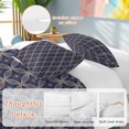thumbnail image 3 of Navy Blue Geometric Bedding 3 Piece Duvet Cover Set Full Size, Brown Modern Abstract Art Aesthetics Soft Microfiber Comforter Cover with Zipper Closure & Pillowcases, FadeResistant Quilt Cover, 3 of 9