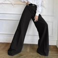 thumbnail image 6 of iHPH7 Wide Leg Pants Woman Wide Leg Trousers Women Palazzo Pants for Women Lounge Wear for Women Wide Leg Pull On Pants for Women Gaucho Pants for Women Elastic Waist Pants for Women Black L, 6 of 9