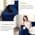 thumbnail image 2 of Modern Right Chaise Lounge Chair, Blue Boneless Corduroy Couch with Right Ottoman for Small Spaces, Compact Apartments, or Living Rooms, No Assembly Required, 2 of 10
