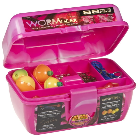 South Bend Worm Gear Fishing Plastic Tackle Box Pink