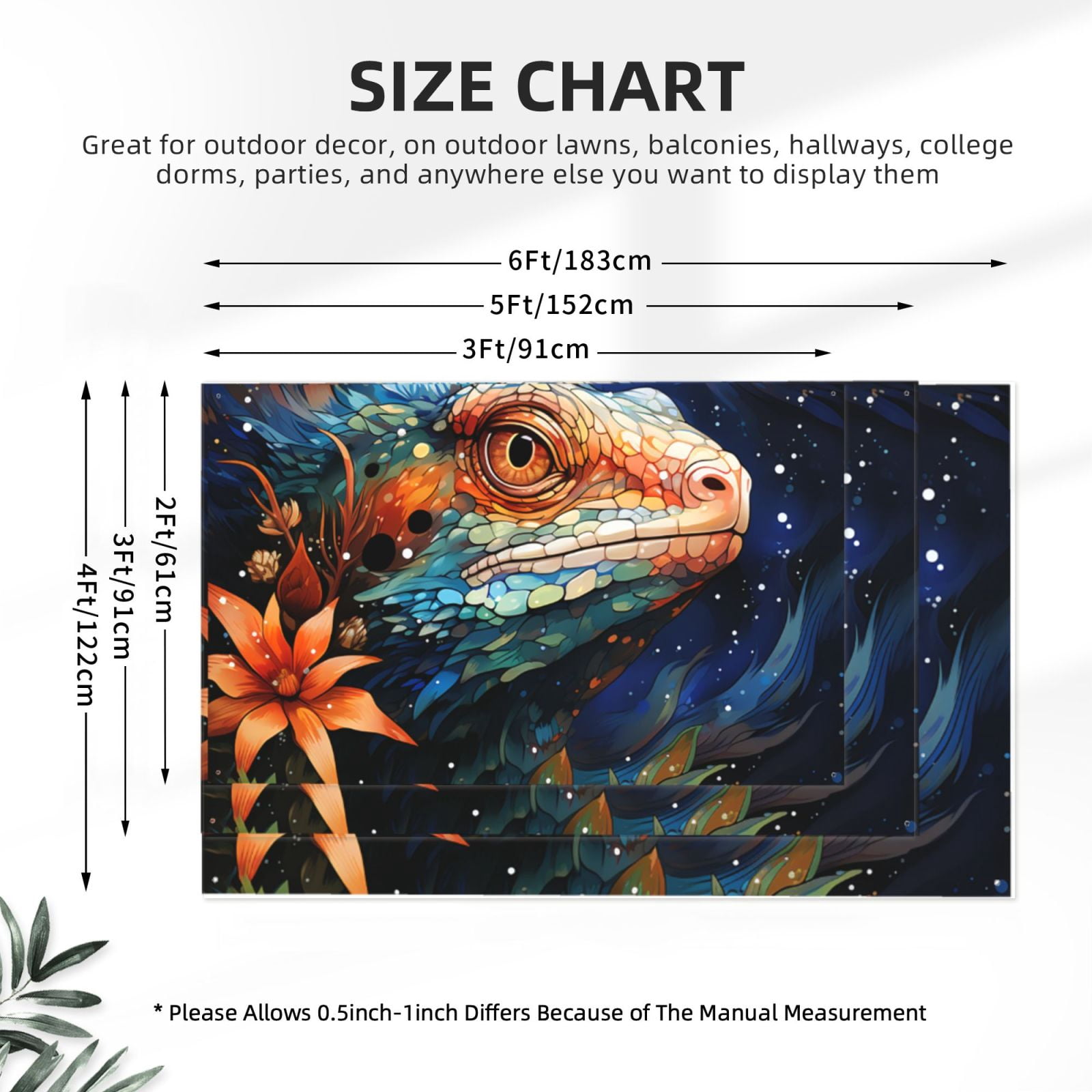 Lizards Lizard Starry Four Hole Decorated Banner Flag for Garden Yard Home Decoration Indoor Outdoor 4x6 Ft