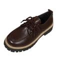 thumbnail image 2 of Willtoo Women's Retro Fashion Loafers Solid Color Lace up Mary Jane Shoes Platform Comfortable Slip On Casual Shoes Non-Slip Breathable Work Pumps Shoes, 2 of 6