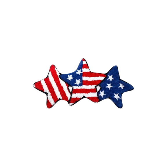 Independence Day Floor Mat, Red White Blue Star & Fireworks Decorative Rug for 4th of July Entryway & Living Room Decor