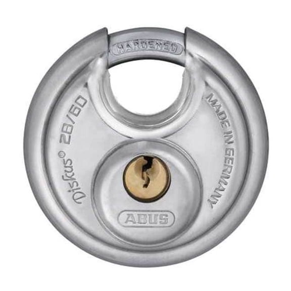 Abus Keyed Padlock, 11/16 in,Round,Silver 28/60 KA