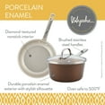 thumbnail image 7 of Ayesha Curry 09059 Home Collection Porcelain Enamel Nonstick Skillet Twin Pack with Silicone Handle Sleeves, Brown Sugar, 7 of 7