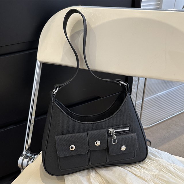 Bolso de mano para mujer de gran capacidad de PU simple para mujer (negro) Sywqhk Para Estrenar