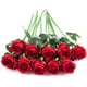 thumbnail image 3 of Xiao Hua 10 rosas artificiales de tallo largo de seda para ramo de boda, decoración del hogar (rojas), 3 of 5