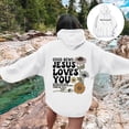 thumbnail image 4 of Good News Jesus Loves You Hoodie Christian Sweatshirts for Women Long Sleeve Jesus Hoodies Bible Verse Shirts Oversized Religious Sayings Pullover Hoodies White L, 4 of 7