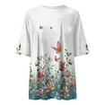 thumbnail image 4 of VJATTWR T-Shirts à Manches Courtes pour Femmes Femmes Été Décontracté Ample Col Rond Grande Taille Tunique à Manches Courtes T-Shirt L, 4 of 4