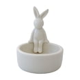 thumbnail image 1 of Ceramic Candlestick for Home Decor Easter Tabletop Ornament 3.46 in H White, 1 of 6