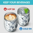 thumbnail image 4 of 12oz Stemless Wine Tumblers Pioneer Flower Floral Print Pattern Vacuum Insulated Stainless Steel Travel Tumbler Cups Mug with Lid and Straw for Champaign,Cocktail,Beer with Cleaning Brush, 4 of 5