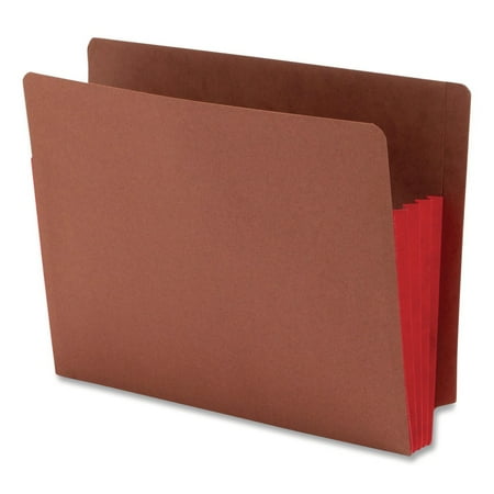 Smead® Extra-Wide Expansion End-Tab File Pockets, 12"W Body, Letter Size, 30% Recycled, Red, Box Of 10