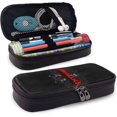 thumbnail image 2 of Metallica Leather Pencil case Pencil case Stationery Bag Office Portable Storage Box Cosmetic Box Folder, 2 of 5