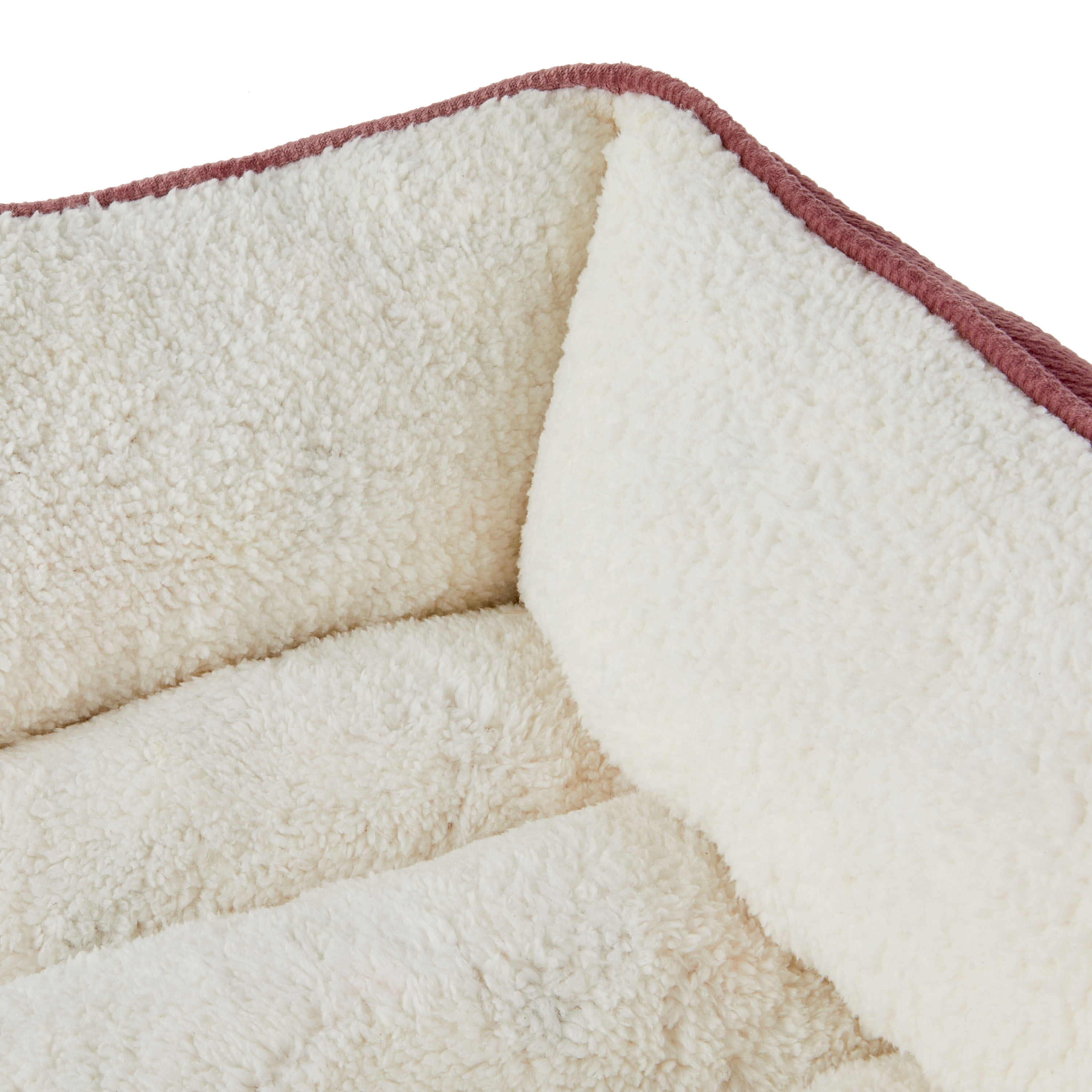 (6 pack) Vibrant Life Premium Plush Cuddler Pet Bed for Dogs & Cats, Machine Washable, Pink & White