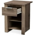 thumbnail image 3 of Baxton Studio Laverne Table de Chevet 1 Tiroir en Chêne Brun, 3 of 9