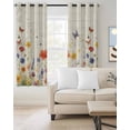 thumbnail image 2 of Spring Floral Blackout Curtains for Bedroom/Living Room, Thermal Insulated Kitchen Curtains, Butterfly Summer Botanical Vintage Grommet Darkening Window Treatment Drapes 52"x63"x2, 2 of 8