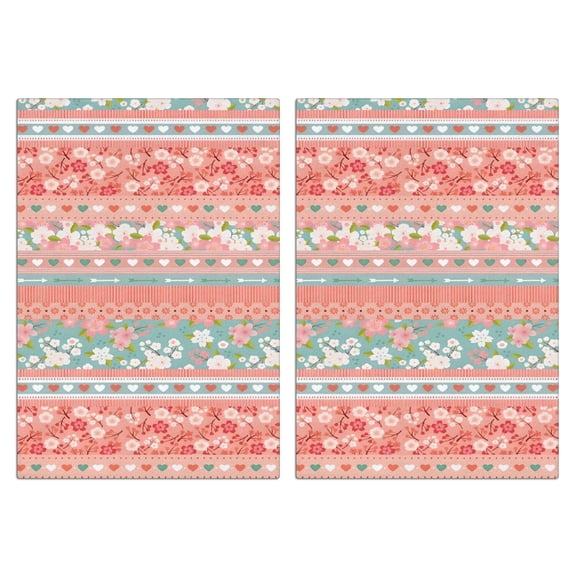 2 Pcs Funny Kitchen Towels,Pink Pioneer Flower Striped Pattern Microfiber Dish Towels,Kitchen Tea Towels,Kitchen Towel Set (18" X 26")