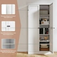 thumbnail image 6 of S-HOME Modern Farmhouse White Metal Pantry Organizer with 4 Shelving Options for Kitchen and Living Room Storage, 6 of 13