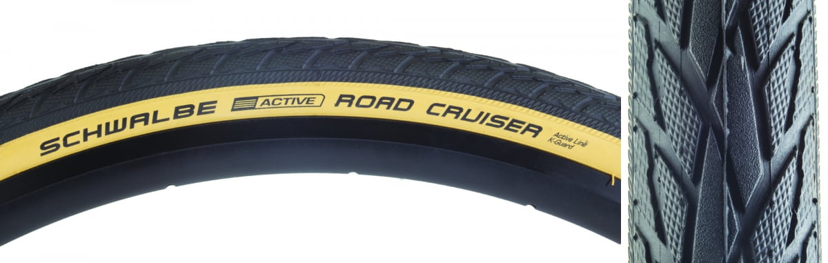 SCHWALBE ROAD CRUISER HS484 WIRED TYRES WHEELS AND TYRES BROWN 