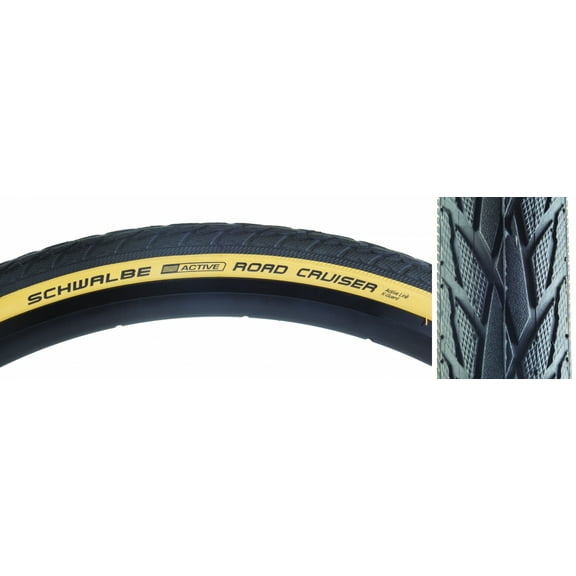 Schwalbe Road Cruiser Tire 700x35 Active Twin K-Guard 700x35 Black/Gum Wire Bead