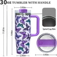 thumbnail image 3 of 30oz Butterfly Tumbler With Handle Lid and Straw- Purple Butterfly Stainless Steel Insulated Tumblers Travel Mug Coffee Cup-Gifts for Women Girls, 3 of 6