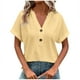 thumbnail image 2 of Puntoco 2024 mujeres verano moda tops mujer moda casual sólido botón cuello en V camiseta tops blusa, 2 of 7
