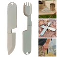 thumbnail image 2 of Halloween Kitchen Decor 2 In 1 Camping Eating Utensils Set Reusable Camping Utensils Set Compact Spoon Fork Cutlery Travel Utensils For Lunch Hiking Outdoor Small round Dining Table Set for 4 Modern, 2 of 8