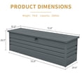 thumbnail image 2 of YIYADO 260 Gallon Metal Outdoor Deck Box, Waterproof Extra Large Patio Storage with Lockable Lid for Furniture Cushions, Pool Accessories, Garden Tools, Dark Gray, 2 of 7