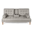 thumbnail image 2 of Sofá Cama Makora Queen Con Memory Foam, Color Gris Claro, Lino Respaldo Reclinable De 3 posiciones. Makora Con Portavasos, 2 of 6