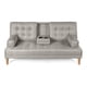 thumbnail image 2 of Sofá Cama Makora Queen Con Memory Foam, Color Gris Claro, Lino Respaldo Reclinable De 3 posiciones. Makora Con Portavasos, 2 of 6