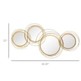 thumbnail image 3 of Modern Metal Wall Art with Round Mirror, Asymmetrical Gold Metal Frame Wall Decor, Large Decorative Hanging Wall Sculpture for Living Room, Bedroom, Dining Room or Entryway, 42.25 Inch, 3 of 11