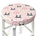 thumbnail image 3 of Fotbe Cute Cartoon Panda Stool Covers Round,Waterproof Round Bar Stool Covers Bar Chair Covers Washable Stool Cushion Slipcover for 12-14 Inch Chair-14 inch, 3 of 7