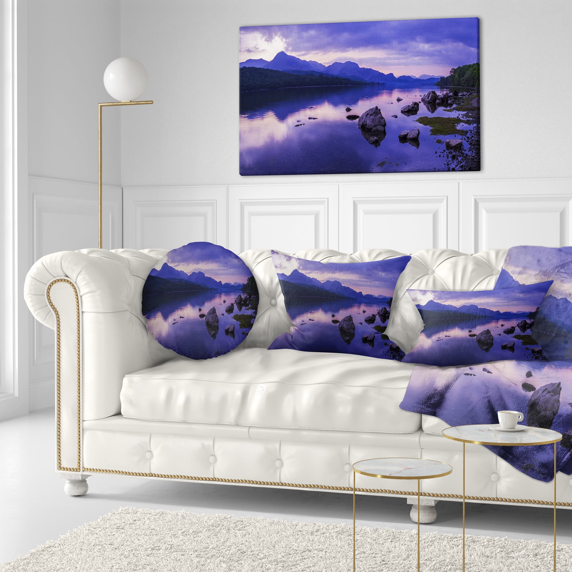 Designart Coniston Water in the Lake District - Landscape Printed Throw Pillow - 12x20