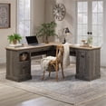 thumbnail image 3 of Pemberly Row Contemporary Engineered Wood L-Shaped Desk in Pebble Pine, 3 of 16