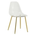 thumbnail image 4 of NYEESS Set of 6 Clear Transparent Dining Chairs Armless with Gold Metal Legs Modern Acrylic Side Chairs for Kitchen Dining Room, 4 of 10