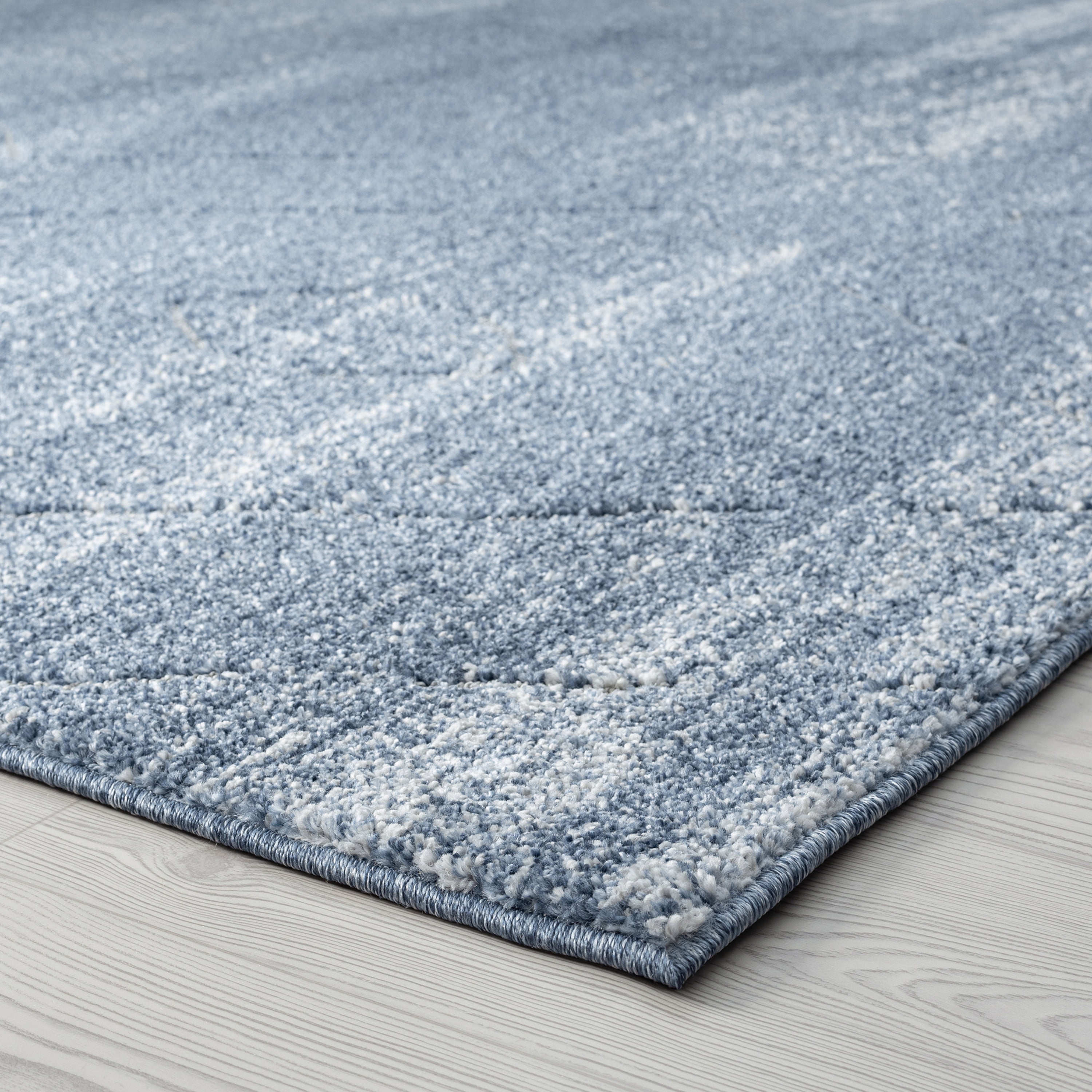 Bliss Rugs Modern Contemporary Geometric Area Rug, Indoor Rugs for Living Room, Dining Room, Bedroom | Navy, 5' x 8' (5'3''x7'3'')