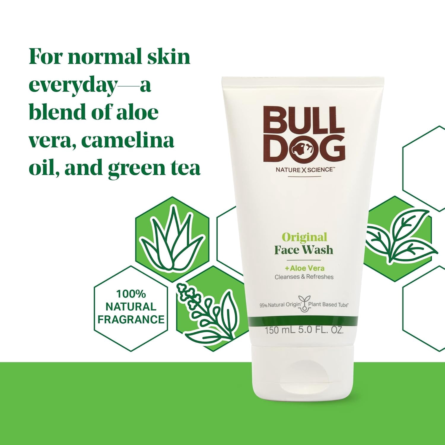 Bulldog Skincare for Men Original Face Wash 5 Oz, 5-Pack