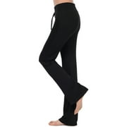Women's Casual Yoga Jogging Trousers Loose Stretch High Waist Sports Lace Up Workout Pants