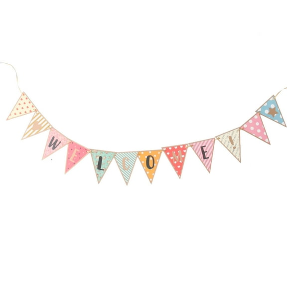 WORGEOUS 1Pc Welcome Letter Pennant Birthday Party Supplies Festival Party Decorations