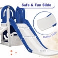 thumbnail image 4 of 4 in 1 Toddler Slide Set - with Basketball Hoop and Climbing Ramp, Indoor & Outdoor Playset with Freestanding Slide and Hidden Space for Toy Storage, for Children, Blue, 4 of 8