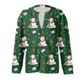 thumbnail image 4 of Women's Fashion Christmas Printed Long Sleeve Knitted Cardigan Button Down Jacket for Holiday Casual Wear and Festive Style,Dark Green,L, 4 of 5