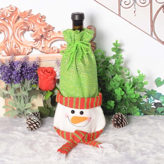 Vikakiooze 2022 Christmas Wine Set Decoration Wine Bottle Set Holiday Atmosphere Christmas Decorations