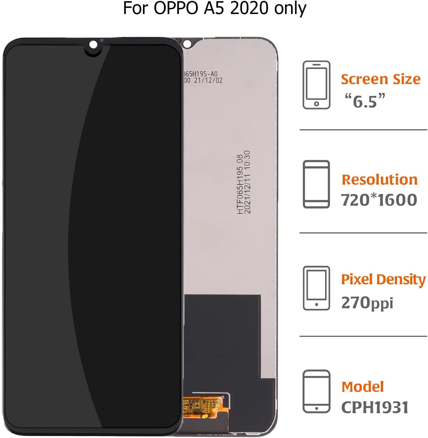 for Oppo A5 2020/A31 2020/A9 2020 LCD Display CPH1931