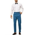 thumbnail image 2 of INSPIRE CHIC Houndstooth Dress Pants for Men's Big and Tall Plaid Trousers, 2 of 5