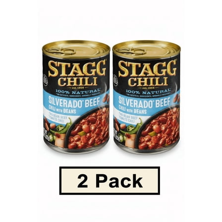 STAGG SILVERADO Beef Chili with Beans, Shelf Stable, 15 oz Steel Can, Pack of 2