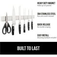 thumbnail image 4 of Stainless Steel Magnetic Knife Holder, Heavy Duty Magnet Strip for Knives, Wall or Refrigerator Mounted Bar, Easy Install Rack, Securely Store and Organize Kitchen, 10 Inch, 4 of 9