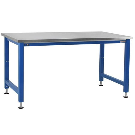 

30 x 60 x 30-42 in. Adams Electric Lift Workbenches with Stainless Steel Top Light Blue