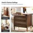 thumbnail image 3 of Farmhouse 3-Drawer End Table Set of 2 with Tray Storage and Charging Station, Ideal for Living Room with Sofa, Accent Chair, or Recliner, 3 of 7