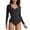 Black, variant on YouLoveIt Women's One Piece Shapewear V-Neck Long Sleevee Stretchy Basic Bodysuit Shirt V Neck Shapewear Bodysuit Tops for Women Body Shaper Jumpsuit